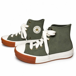 Converse Chuck Taylor All Star EVA Lift HI  A13365C Oliwkowa zieleń Tenisówki wysokie za kostkę gruba podeszwa dziecięce