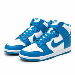 Nike Dunk Hi Retro Laser Blue DD1399400 niebiesko białe sneakersy za kostkę unisex