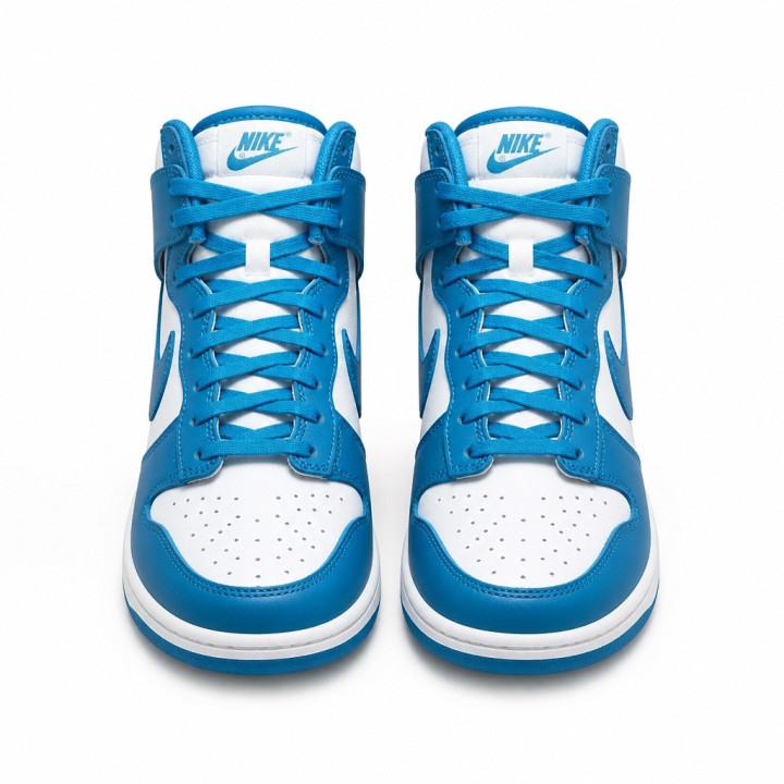 Nike Dunk Hi Retro Laser Blue DD1399400 niebiesko białe sneakersy za kostkę unisex