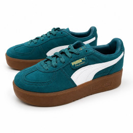 Puma Palermo Elevata 39934802 cold green gum Turkusowe Damskie sneakersy na grubej podeszwie