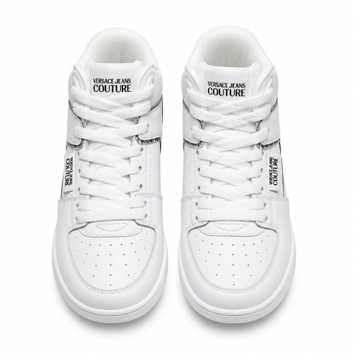 Versace Jeans Couture 74VA3SJ1 Białe sneakersy wysokie za kostkę logo