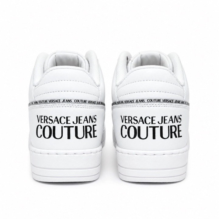 Versace Jeans Couture 74VA3SJ1 Białe sneakersy wysokie za kostkę logo