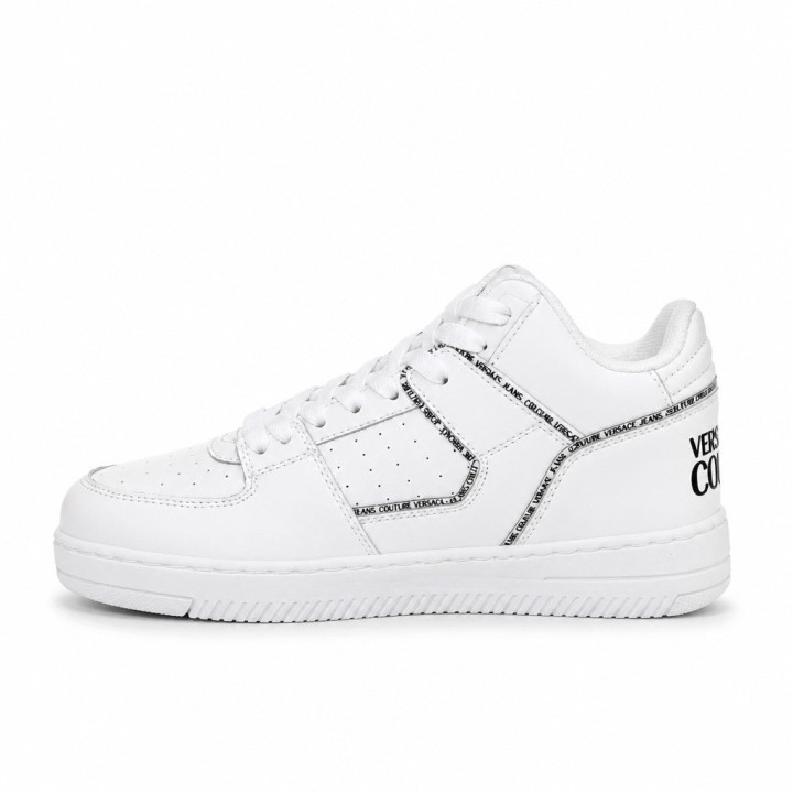 Versace Jeans Couture 74VA3SJ1 Białe sneakersy wysokie za kostkę logo