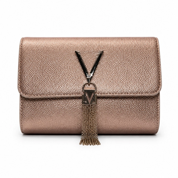 Valentino Divina Oro Rosa VBS1R403G Torebka przez ramie różowe złoto długi pasek łańcuszek