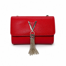 Valentino Divina Rosso VBS1R403G czerwona torebka przez ramię ze złotymi detalami