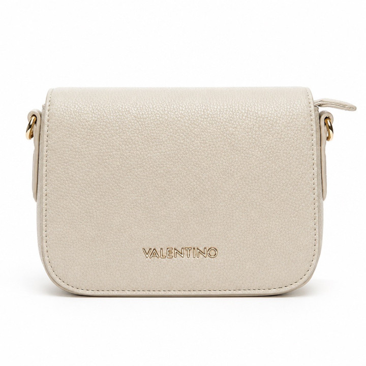 Valentino Brixton Ecru VBS7LX08 Kremowa torebka przez ramie średnia odpinany pasek