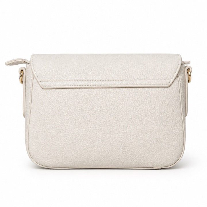 Valentino Brixton Ecru VBS7LX08 Kremowa torebka przez ramie średnia odpinany pasek