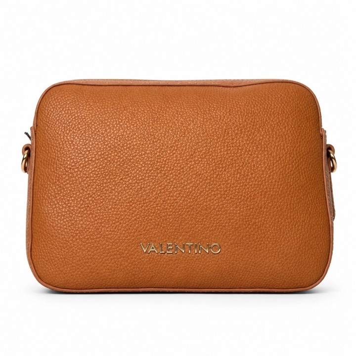 Valentino Brixton Cuoio VBS7LX07 Brązowa torebka średnia jedna komora odpinany pasek