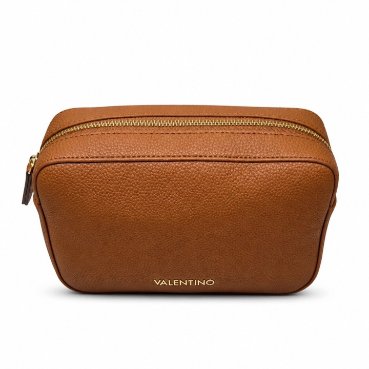 Valentino Brixton Cuoio VBS7LX07 Brązowa torebka średnia jedna komora odpinany pasek