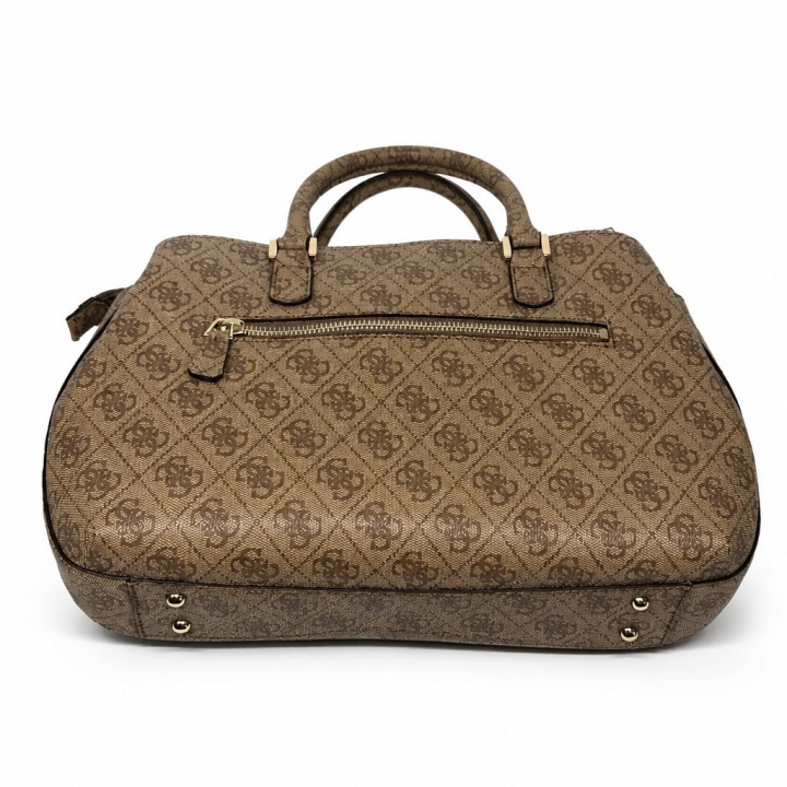 Torebka Guess Katya Latte Logo HWSG965206 Brązowa torebka logo średnia złote dodatki