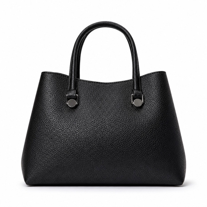 Tommy Hilfiger Emblem Small Satchel Torebka AW0AW14214 Czarna średnia torebka pojemna z odpinanym paskiem