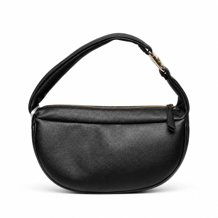 Tommy Hilfiger Contemporary Shoulder Bag AW0AW14884 Black Czarna średnia torebka na ramię pojemna ze złotymi detalami