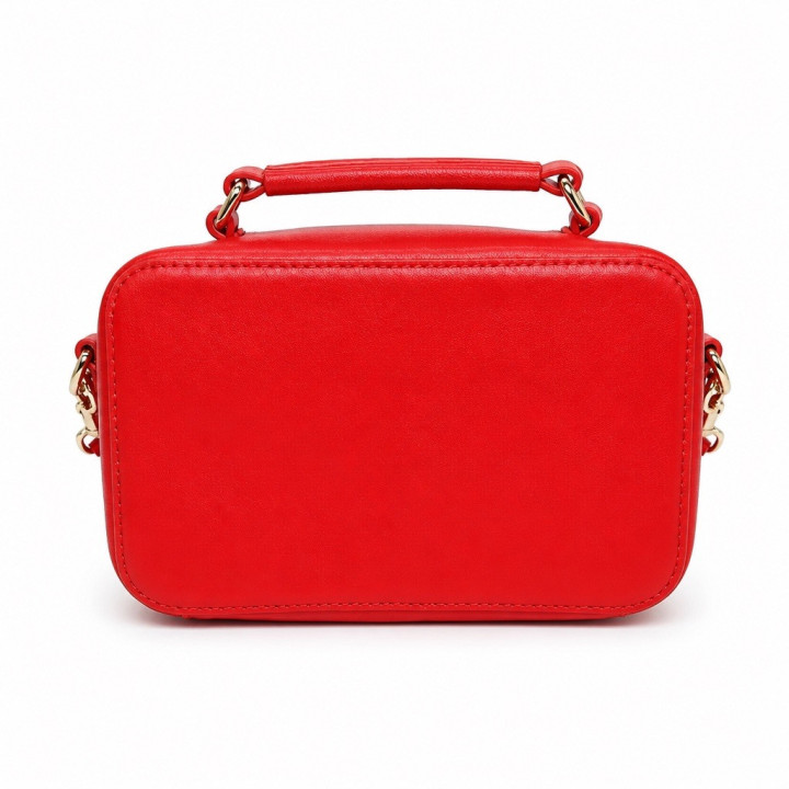 Tommy Hilfiger Torebka Iconic Camera bag Mono AW0AW16083 Czerwona torebka logowana kufer odpinany pasek