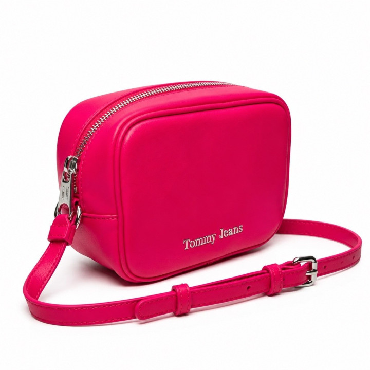 Tommy Jeans Torebka TWJ Must Camera Bag Regular PU AW0AW15420 Grypy Rose Torebka kuferek różowa mała regulowany pasek
