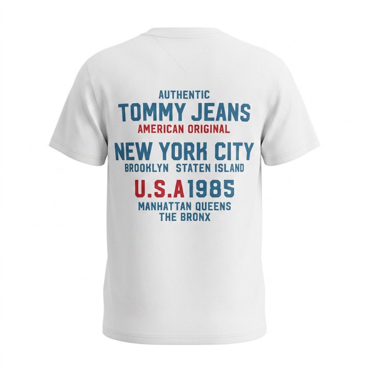Klasyczny T-shirt męski z nadrukami Koszulka z logo TommyJeans