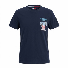 T-shirt Tommy Jeans granatowy z nadrukami | Łap Perełkę Outlet
