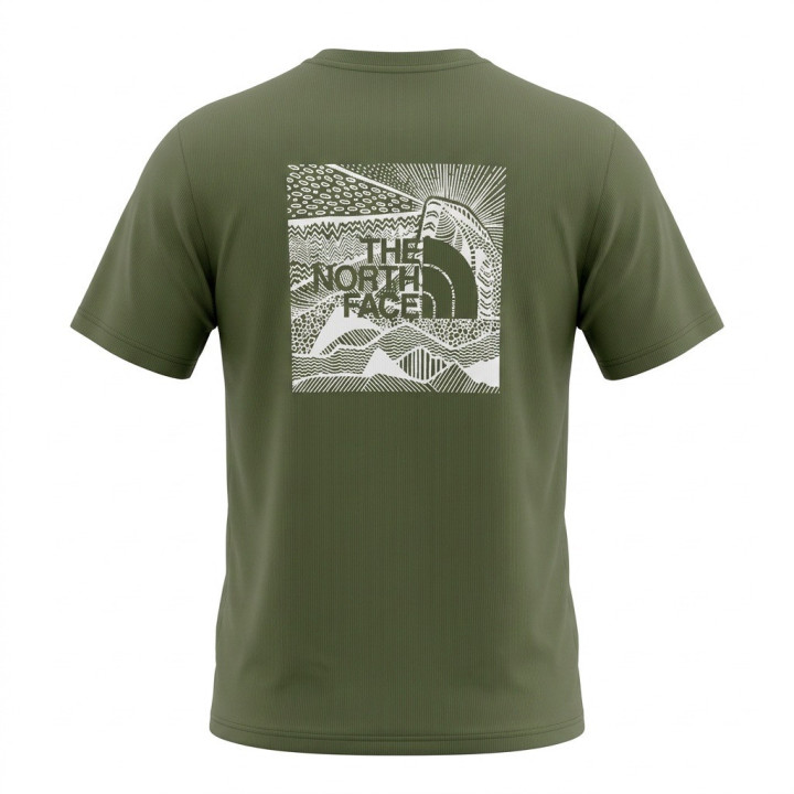 The nort face SS BOX NSE CELEBRATION TEE Bark Mist Zielona Koszulka T-shirt męski z grafiką