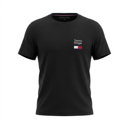 Tommy Hilfiger T-shirt Brand Love Text czarny z wyszywanym logo