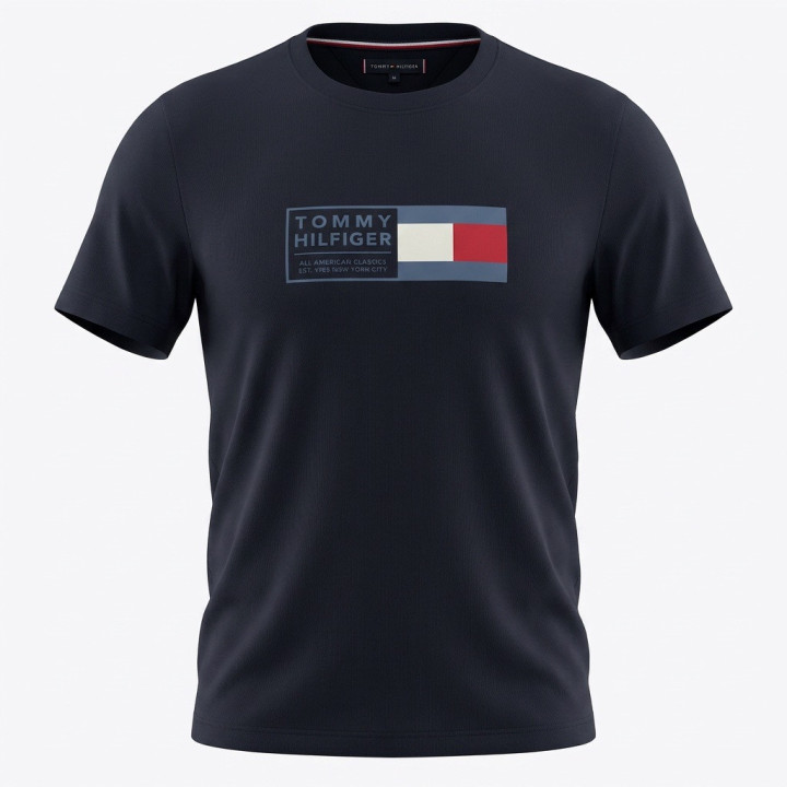Tommy Hilfiger Brand Love Box granatowy t-shirt koszulka męska