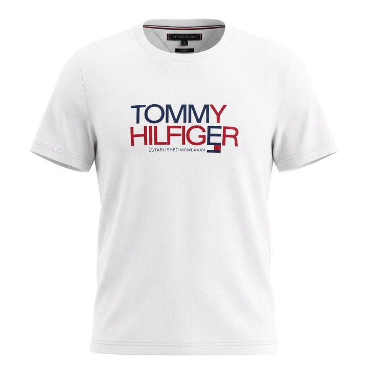Tommy Hilfiger T-shirt Brand Love Big Text klasyczny biały z logo