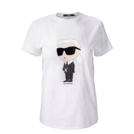 Karl Lagerfeld Damski T-shirt Biały Ikonik 2.0