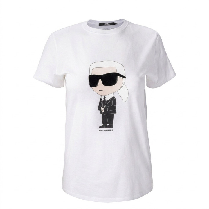 Karl Lagerfeld Damski T-shirt Biały Ikonik 2.0