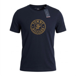 Tommy Hilfiger Damski T-shirt Embroidered Medallion Logo Tee granatowy