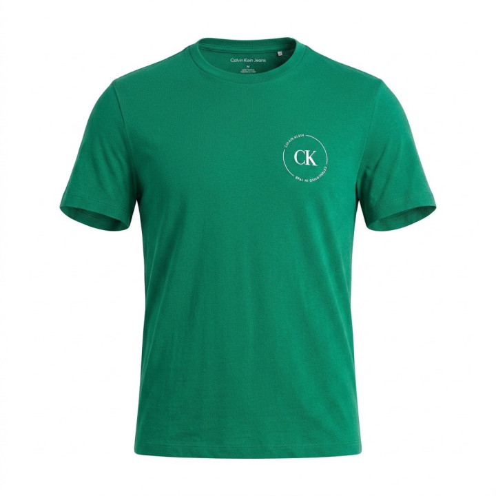 Calvin Klein Męski T-shirt Zielony z nadrukiem