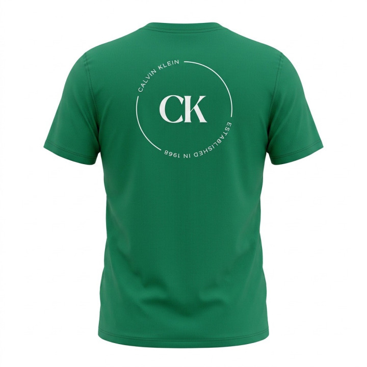 Calvin Klein Męski T-shirt Zielony z nadrukiem