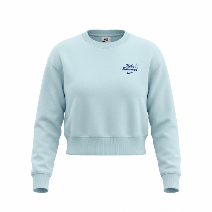 Nike bluza damska Sportswear Phoenix Fleece błękitna z nadrukami