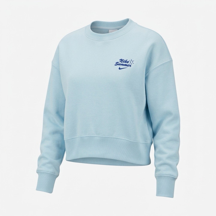 Nike bluza damska Sportswear Phoenix Fleece błękitna z nadrukami