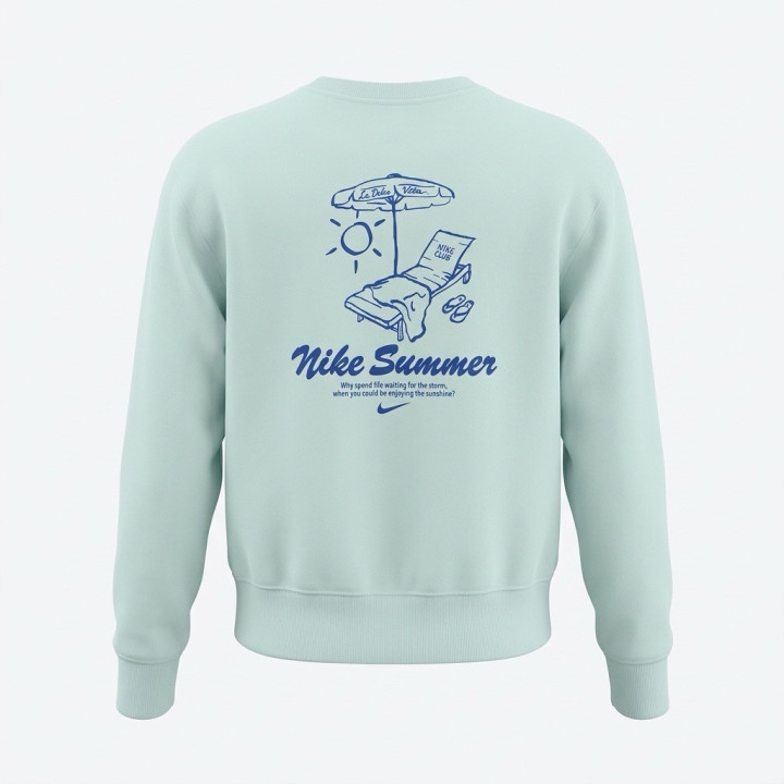 Nike bluza damska Sportswear Phoenix Fleece błękitna z nadrukami